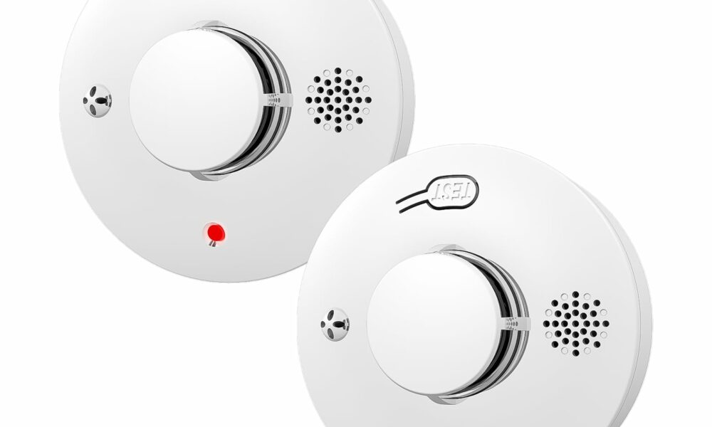 Smoke Detector, Fire Alarms for Home, Battery Powered Photoelectric Smoke Alarm with Test/Mute Button (Not Include Batteries),2 PCS Standalone 2 PCS product image