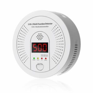 AOTIQUAL 3-in-1 Gas Detector CO Smoke Heat Alarm (10-Year Battery)