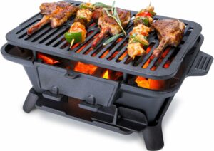 IRONMAX Cast Iron Hibachi Grill Portable Tabletop Charcoal Grill