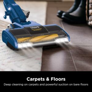 Shark HV343AMZ Rocket Corded Stick Vacuum with Self-Cleaning Brushroll, Lightweight & Maneuverable, Perfect for Pet Hair Pickup, Converts to a Hand Vacuum, Crevice Upholstery Tools, Blue/Silver Rocket w/ Self-Cleaning Brushroll product image