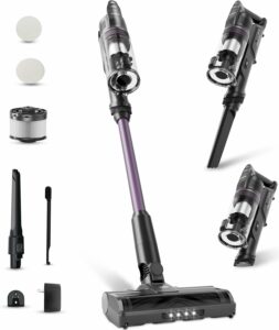 CANDY Cordless Stick Vacuum, 45-Min Runtime, Anti-Tangle, Removable Battery