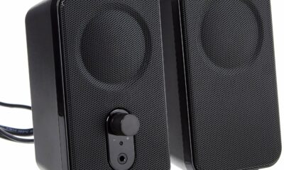 Amazon Basics Computer Speakers for Desktop or Laptop PC, AC-Powered (US Version), Black 1-Pack AC product image