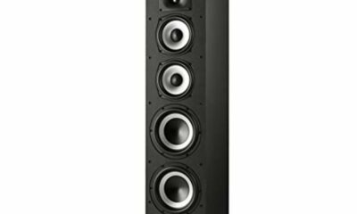 Polk Monitor XT70 Large Tower Speaker, Home Stereo Speakers, Hi-Res Audio, Dolby Atmos & DTS:X Compatible, 1" Tweeter, (2) 6.5" Balanced Woofers, (2) 8" Passive Radiators (Single, Midnight Black) Large Tower Speaker (XT70) product image