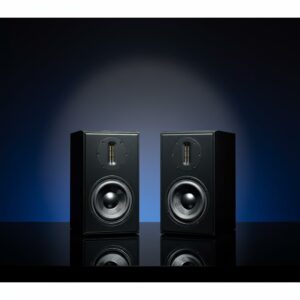 Passive Bookshelf Speakers 5.25" Magnetically Shielded Woofer and 4 inches Ribbon Tweeter Wood Color, Pair - Needs Amplifier or Receiver to Operate Black product image