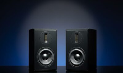 Passive Bookshelf Speakers 5.25" Magnetically Shielded Woofer and 4 inches Ribbon Tweeter Wood Color, Pair - Needs Amplifier or Receiver to Operate Black product image