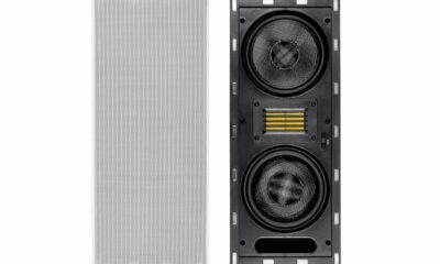 Monoprice 3-Way Carbon Fiber In-Wall Column Speaker - 6.5 Inch (Each) With Ribbon Tweeter, 8 Ohm Nominal Impedance, Magnetic Grille, 200 Watt Max, White - Amber Series product image