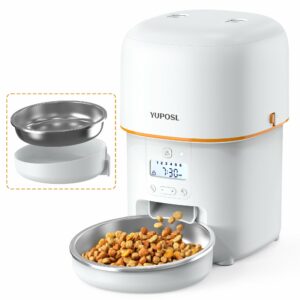 Automatic Cat Feeders - 2L Cat Food Dispenser Easy to Use, Timed Automatic Pet Feeder with Over 180-day Battery Life, 1-6 Meals Dry Food Programmable Portion Control Also for Dogs White 2L product image
