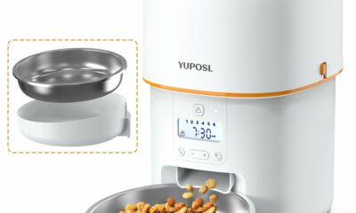Automatic Cat Feeders - 2L Cat Food Dispenser Easy to Use, Timed Automatic Pet Feeder with Over 180-day Battery Life, 1-6 Meals Dry Food Programmable Portion Control Also for Dogs White 2L product image