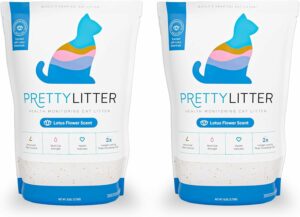 PrettyLitter Health Monitoring Cat Litter (Lotus Flower, Non Clumping) | Lightweight & Low Tracking, Color Changing Silica Gel Crystals, Advanced Odor Control — 6 Lbs, Pack of 2 (Two Month Supply) 6 LB (Pack of 2) Lotus Flower product image