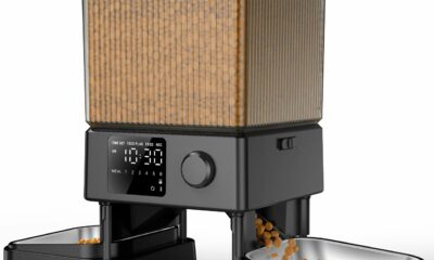 oneisall Automatic Cat Feeder for 2 Cats, 20 Cups/5L Automatic Cat Food Dispenser for Small Pets Indoor, Timed Cat Feeder for Dry Food Black Standard product image