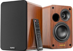 Saiyin Bluetooth Bookshelf Speakers, 30W X 2 Powered TV Speakers with 3.5 Inch Woofer, Turntable Speakers with Optical/AUX/RCA Input for PC and TV product image