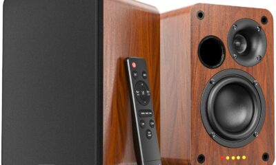 Saiyin Bluetooth Bookshelf Speakers, 30W X 2 Powered TV Speakers with 3.5 Inch Woofer, Turntable Speakers with Optical/AUX/RCA Input for PC and TV product image