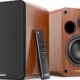 Saiyin Bluetooth Bookshelf Speakers, 30W X 2 Powered TV Speakers with 3.5 Inch Woofer, Turntable Speakers with Optical/AUX/RCA Input for PC and TV product image