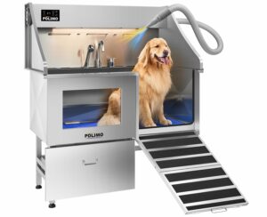 POLIMO Dog Wash Station 50-Inch with Dryer & LED