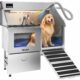 POLIMO Dog Wash Station with Pet Dryer & LED, Professional Dog Bathing Station for Large, Medium & Small Dogs – with Window, Ramp, Drawer, Floor Grate, LED Display & Faucet (Right Ramp & Dryer, 50") Right Ramp & Dryer 50" product image