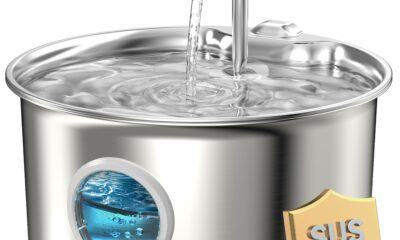 Cat Water Fountain Stainless Steel: Cat Fountain for Drinking - 88oz/2.6L Pet Water Fountain for Cats Indoor - Quiet Cats Water Bowl Dispenser - Pets Feeding & Watering Supplies - for Small Animals product image