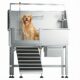 46" Heavy Duty Dog Washing Station - 304 Stainless Steel Pet Bathing Tub with Left Side Ramp, Elevated Grooming Sink with Storage Drawer & Removable Floor Grate, Outdoor Ready for Large & Medium Dogs 46” Left Ramp product image
