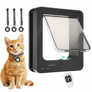 BROTEX RFID Cat Door with 3 Sensor Keys & Remote