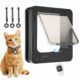Smart Cat Door for Interior & Exterior, Cat Pet Door with 3 Collar Sensor Keys & 1 Remote Control & 4 Way Locking Cat Flap with RFID Collar Activated Opening Black product image