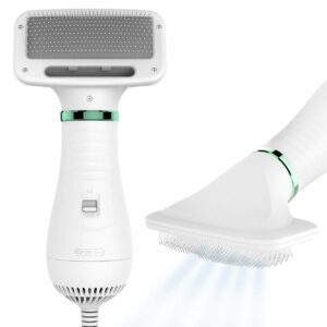 2-in-1 Dog Hair Dryer with Slicker Brush for Small-Sized Dogs and Cats | Pet Hair Dryer | Dog Blow Dryer | 300 Watts, 75-85 dB, Adjustable Temperature, Overheat Protection product image