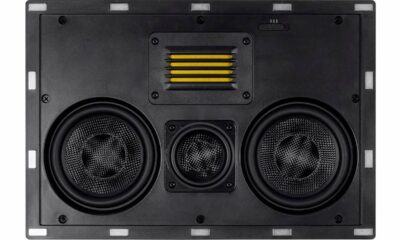 Monoprice 3-Way Carbon Fiber in-Wall Speaker Center Channel - Dual 5.25-inch (Single) with Ribbon Tweeter - Amber Series Black product image