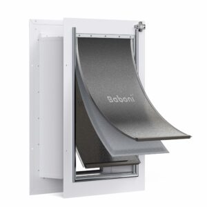 Baboni Pet Door for Wall,3-Flap,Steel Frame and Telescoping Tunnel, Aluminum Lock, Double Flap Dog Door and Cat Door, Strong and Durable (Pets Up to 100 Lb) -Large 3-Flap(Metal Frame,Aluminum Lock) Large product image