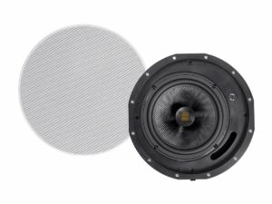 Monoprice Amber 2-Way Carbon Fiber Ceiling Speakers - 6.5 Inch with Magnetic Grille and Ribbon Tweeter (Pair) Black 8 Inch Speakers product image