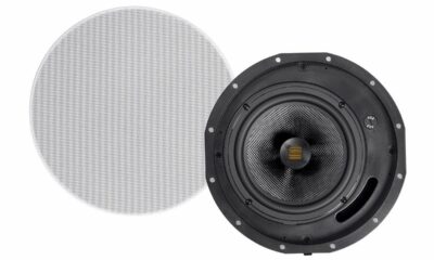 Monoprice Amber 2-Way Carbon Fiber Ceiling Speakers - 6.5 Inch with Magnetic Grille and Ribbon Tweeter (Pair) Black 8 Inch Speakers product image