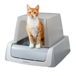 PetSafe Legacy ScoopFree Crystal Pro Self-Cleaning Automatic Cat Litter Box - Front-Entry Motion-Sensing Cat Box with Integrated Health Counter - Includes 1 Disposable Crystal Litter Tray Crystal Pro Legacy Litter Box product image