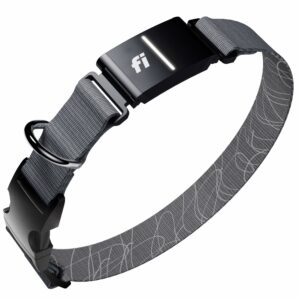 New Fi Series 3+ Smart Dog Tracker Collar [12 Month Membership Included] GPS Tracker for Dogs with Health & Behavior Monitoring, Escape Alerts, Waterproof, LED, Apple Watch Compatible (Gray, X-Small) Gray X-Small product image