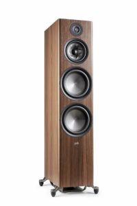 Polk Audio Reserve Series R700 Tower Speaker, 1" Tweeter, a 6.5" Woofers & Dual 8" Long-Throw Drivers, Hi-Res Certified, Dolby Atmos & IMAX Enhanced for Dynamic Home Theater Audio, Walnut Brown Brown Single Speaker product image