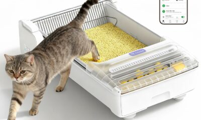 Open Top Automatic Self Cleaning Cat Litter Box, Extra Large Electric Cat Litter Box with APP Control Health Monitor, Smart Litter Tray for Multiple Cats, Anti-Pinch, Come with 20 Liners C32 + Liners product image