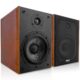 Pyle 5.25" Home Audio Speakers, 2-Way Passive Bookshelf, 200W Max Power, 1" Silk Dome Tweeter, Composite Woofer, Gold Plated 5 Way Binding Post, Rubber Surrounds, Beautiful Wood Grain Finish - Pair Natural 5.25" product image