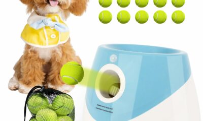 Automatic Ball Launcher for Dogs: 2" Mini Tennis Ball Thrower with 3 Distance Settings,Interactive Puppy Pet Ball Indoor Thrower Fetch Machine for Small to Medium Dogs,Blue Blue 10-30FT for Small Dogs product image
