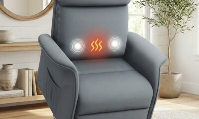 Power Lift Recliner Chair with Massage and Heat for Elderly, Electric Recliner Chairs for Adults with Side Pocket Remote Control, Infinite Position, Fabric (Dark Grey) Dark Grey Small product image