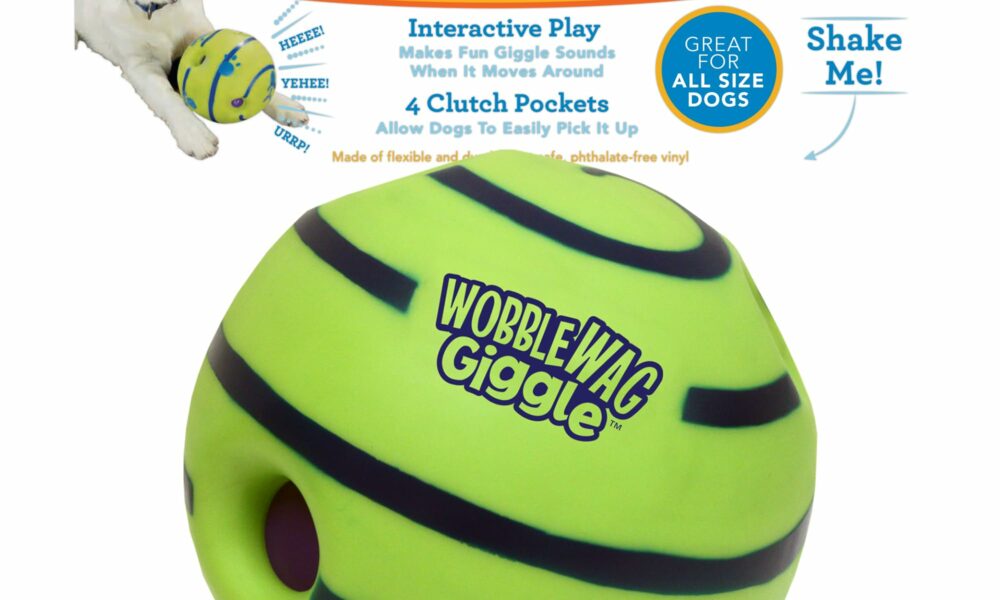 Wobble Wag Giggle Ball | Rolling Enrichment Toy for Fun Playtime, Interactive Play for Indoor or Outdoor, Keeps Dogs & Puppies Large, Medium or Small Busy & Moving, As Seen on TV | Pack of 1 Original product image