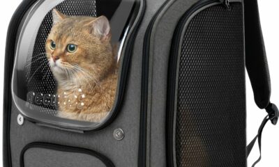 Pecute Cat Backpack Carrier, Large Space Cat Bubble Backpack, Breathable Cat Carrier, Shaded Dog Backpack Carrier, Ergonomic 3D Design for Travel, Hiking, Walk, Suitable for Shopping, Car, Vet, Gray 12.6"L x 10.2"W x 16.5"H Gray product image