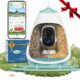 Smart Bird Feeder with Camera, Dual Seed Chambers & Spill Resistant, Solar-Powered HD Birdhouse with Camera Free AI Birds Species Recognition, Real-Time App Alerts – Ideal Gift for Bird Lovers, Blue Sky Blue product image