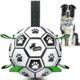 QDAN Dog Toys Dog Balls, World Cup Dog Soccer Ball with Straps, Dog Birthday, Herding Ball, Durable Balls for Small Medium Pet, Puppy Outdoor Toy (6 Inch) Black Green 6 Inch product image