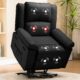 COMHOMA Power Lift Recliner for Elderly, Lift Chair with Heat and Massage，PU Recliner Sofa with 2 Side Pockets and Infinite Position for Living Room, Black Black Contemporary product image