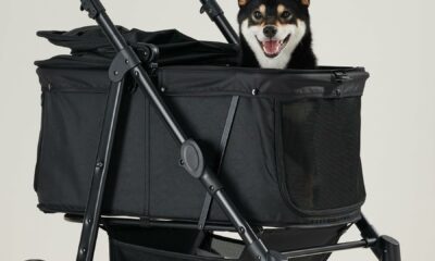 Medium Dog Stroller for Large Dogs, pet Stroller for Medium Dogs Up to 66lbs, All-Terrain with Adjustable Handle & Canopy, Sun Shades, Storage Organizer, Waterproof Oxford Fiber product image