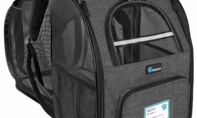 PetAmi Dog Cat Backpack Carrier, Expandable Pet Carrier Backpack for Travel Hiking, Small Medium Dog Puppy Large Cat Carrying Backpack, Airline Approved Ventilated Soft Back Support, 18 lbs, Dark Gray Charcoal product image