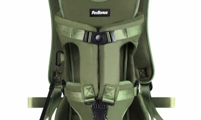PetBonus Pet Front Dog Carrier Backpacks, Adjustable Pet Backpack, Legs Out Easy-fit Puppy Chest Carrier for Medium Small Dogs, Hands Free for Hiking, Cycling (Army Green, S) Army Green Small product image