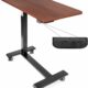 Vaunn Medical Electric Overbed Table Bedside Height Adjustable Table with Wheels (Electric-Powered, Hospital and Home Use) - Brown (Organic Modern) Front Control Panel product image