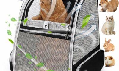 Lollimeow Cat Backpack Carrier, Ideal for Small Animals & Puppies, Airline Approved,Safe for Travel, Hiking, Vet Transport & Outdoor Use Fully Ventilated Design for Ultimate Comfort On-The-Go Mesh Black product image