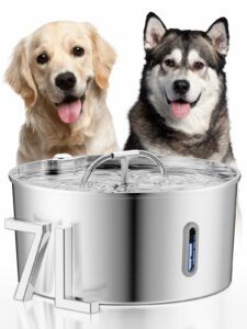 Dog Water Fountain for Large Dogs, 7L/236oz/1.8G Stainless Steel Dog Fountain, Large Automatic Pet Drinking Bowl Dispenser with Quiet Pump, Multiple Filtration, Dual-Stream for Cats and Dogs Indoor 7L Pet Water Fountain product image