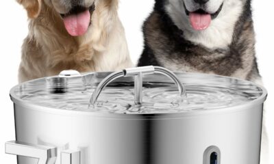 Dog Water Fountain for Large Dogs, 7L/236oz/1.8G Stainless Steel Dog Fountain, Large Automatic Pet Drinking Bowl Dispenser with Quiet Pump, Multiple Filtration, Dual-Stream for Cats and Dogs Indoor 7L Pet Water Fountain product image