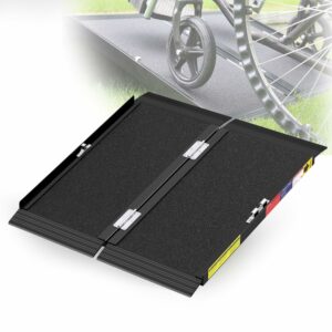 2FT Portable Wheelchair Ramp with Quick-Lock, Black Seamless Non-Slip Aluminum Folding Handicap Ramp,Threshold Ramp for Doorways, Wheel Chair Ramp for Home Steps, Loading Dock Plates 2FT(Using height 2-6'') product image