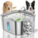 Dog Water Fountain for Large Dogs, 8L/2.1Gal Stainless Steel Pet Water Fountain with Water Level Window, Automatic Dog Water Bowl Dispenser for S-L Dogs and Multi-Pets DR070 8L Dog Fountain product image