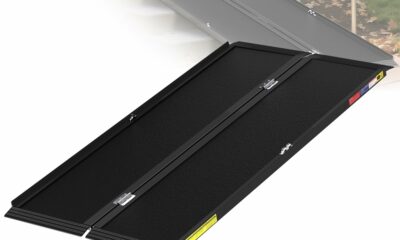 5FT Portable Wheelchair Ramp with Quick-Lock, Black Seamless Non-Slip Aluminum Folding Handicap Ramp,Threshold Ramp for Doorways, Wheel Chair Ramp for Home Steps 5FT(Using height 5-15'') product image